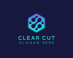 Gradient Digital Hexagon  logo design