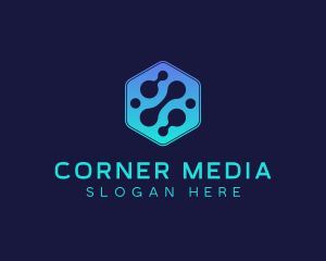 Gradient Digital Hexagon  logo design