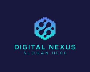 Gradient Digital Hexagon  logo design