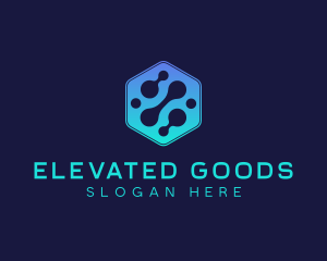 Gradient Digital Hexagon  logo design