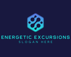 Gradient Digital Hexagon  logo design