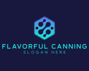 Gradient Digital Hexagon  logo design