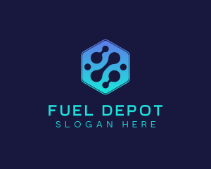 Gradient Digital Hexagon  logo design