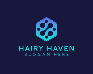 Gradient Digital Hexagon  logo design