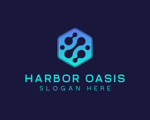 Gradient Digital Hexagon  logo design