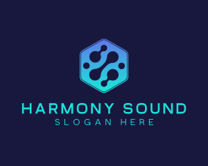 Gradient Digital Hexagon  logo design