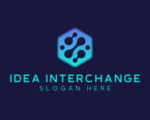 Gradient Digital Hexagon  logo design