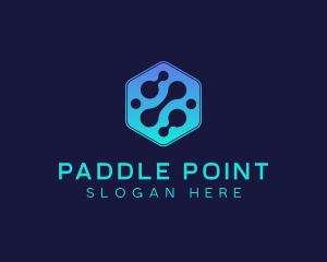 Gradient Digital Hexagon  logo design