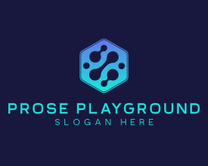 Gradient Digital Hexagon  logo design