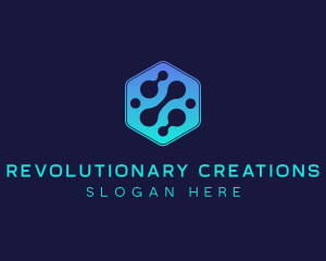 Gradient Digital Hexagon  logo design