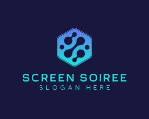 Gradient Digital Hexagon  logo design