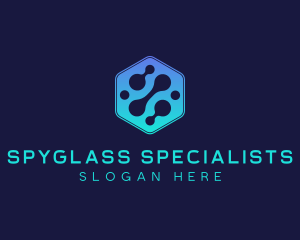 Gradient Digital Hexagon  logo design