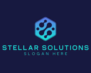 Gradient Digital Hexagon  logo design