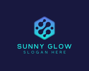 Gradient Digital Hexagon  logo design