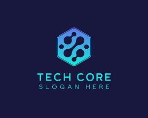 Gradient Digital Hexagon  logo design