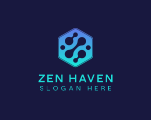 Gradient Digital Hexagon  logo design