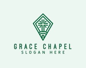 Green Religious Cross logo design