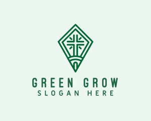 Green Religious Cross logo design