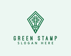 Green Religious Cross logo design