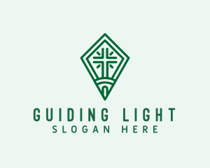 Green Religious Cross logo design