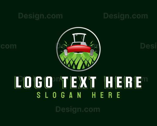 Grass Mower Landscaping Logo