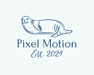 Blue Seal Animal  logo design