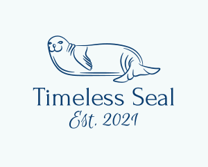 Blue Seal Animal  logo design