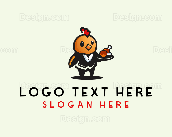 Chicken Waiter Restaurant Logo