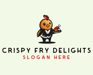 Chicken Waiter Restaurant logo design