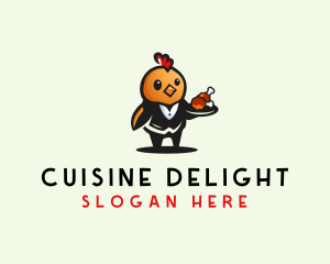 Chicken Waiter Restaurant logo design