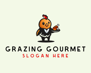 Chicken Waiter Restaurant logo design