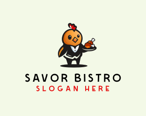 Chicken Waiter Restaurant logo design