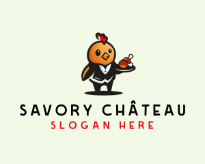 Chicken Waiter Restaurant logo design