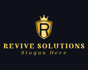 Crown Shield Letter R logo design