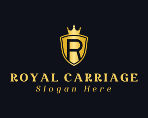 Crown Shield Letter R logo design