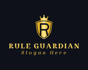 Crown Shield Letter R logo design