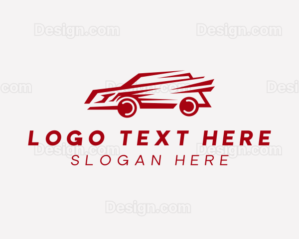 Fast Red Race Car Logo