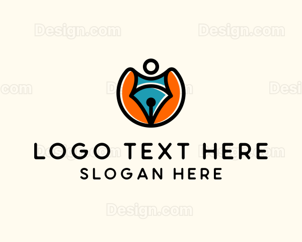 Creative Pen Superhero Logo