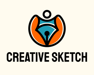 Creative Pen Superhero logo design