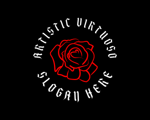 Gothic Rose Tattoo logo design