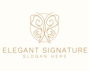 Elegant Gold Butterfly logo design