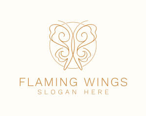 Elegant Gold Butterfly logo design