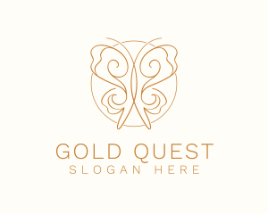 Elegant Gold Butterfly logo design