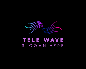 Neon Wave Swoosh logo design