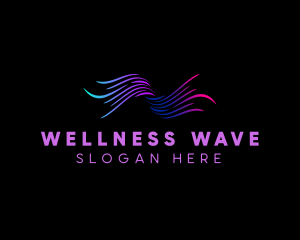 Neon Wave Swoosh logo design