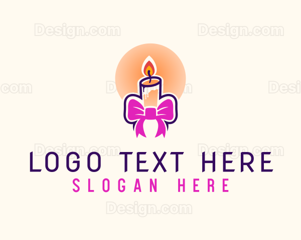 Candle Ribbon Gift Logo