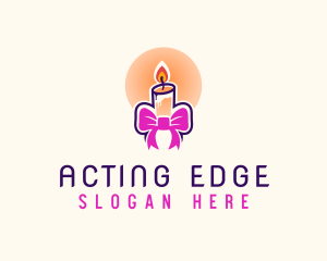 Candle Ribbon Gift logo design