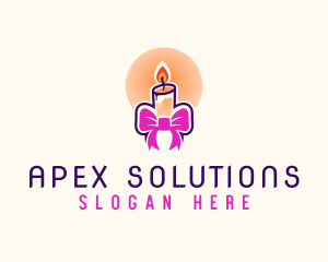 Candle Ribbon Gift logo design