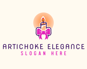 Candle Ribbon Gift logo design