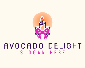 Candle Ribbon Gift logo design